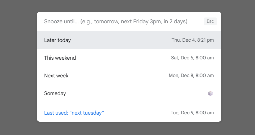 How to snooze emails quickly with CMDK How to snooze emails quickly with CMDK