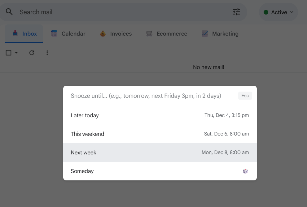 How to snooze emails quickly with CMDK How to snooze emails quickly with CMDK