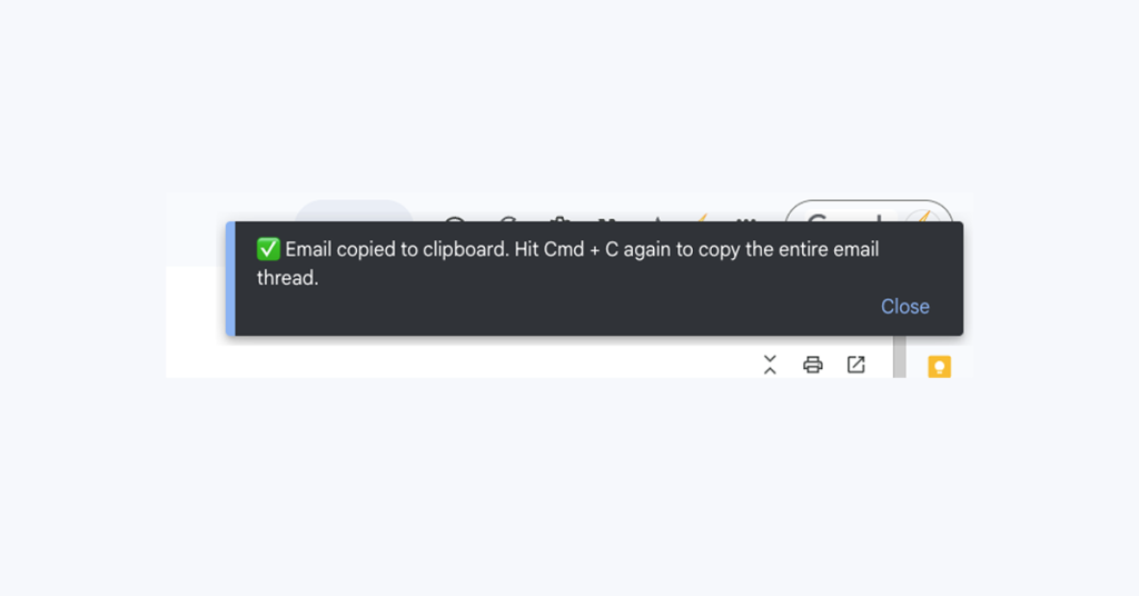 Instant Copy in Simplehuman to copy and paste emails into ChatGPT