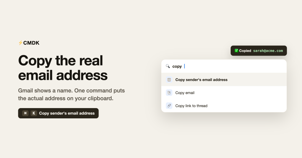 How to Copy a Sender's Email Address in Gmail (One Command) How to Copy a Sender's Email Address in Gmail (One Command)