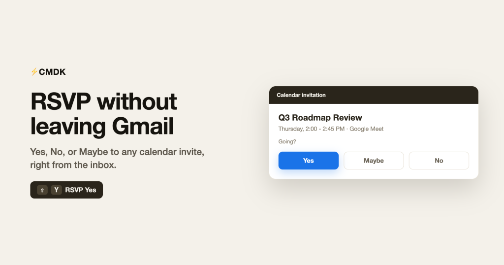 RSVP to Calendar Invites Without Leaving Gmail