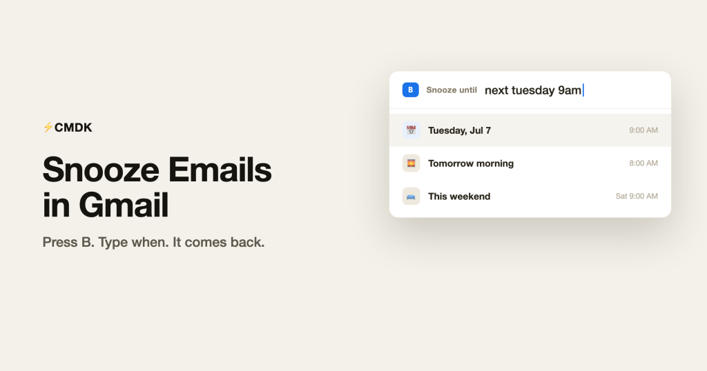 The Fastest Way to Snooze Emails in Gmail
