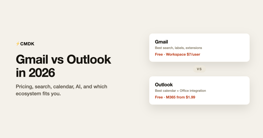 Gmail vs Outlook in 2026: Which One Should You Actually Use?