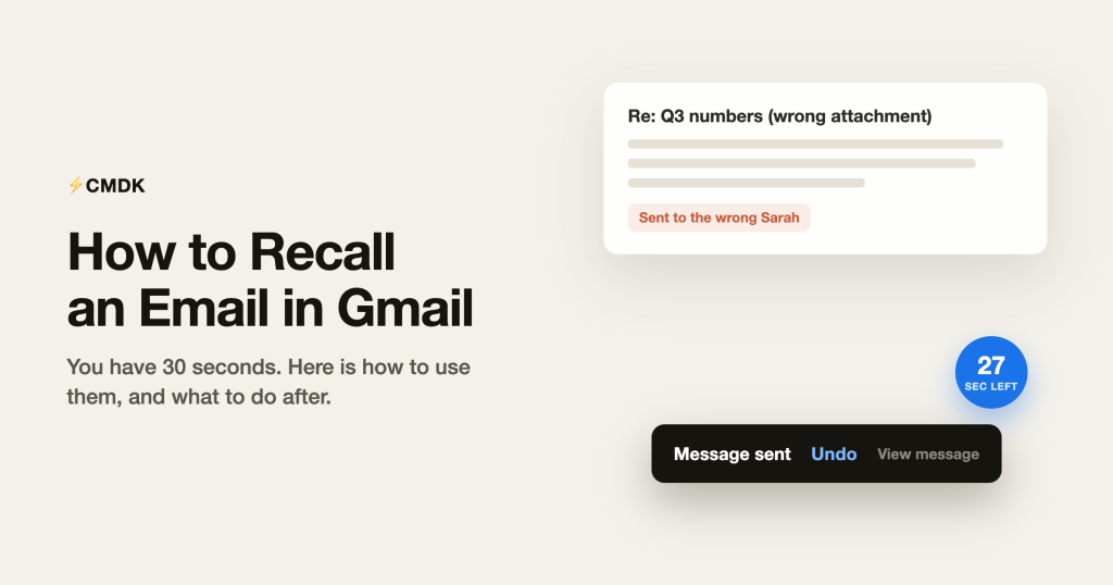 Recall an email in Gmail with the Undo button