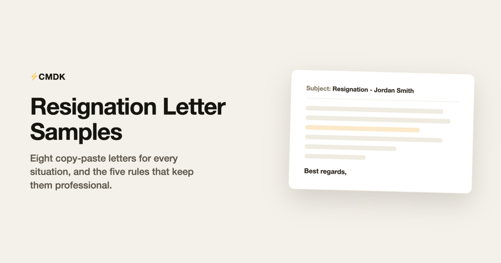 Resignation Letter: 8 Copy-Paste Samples for Every Situation (2026)
