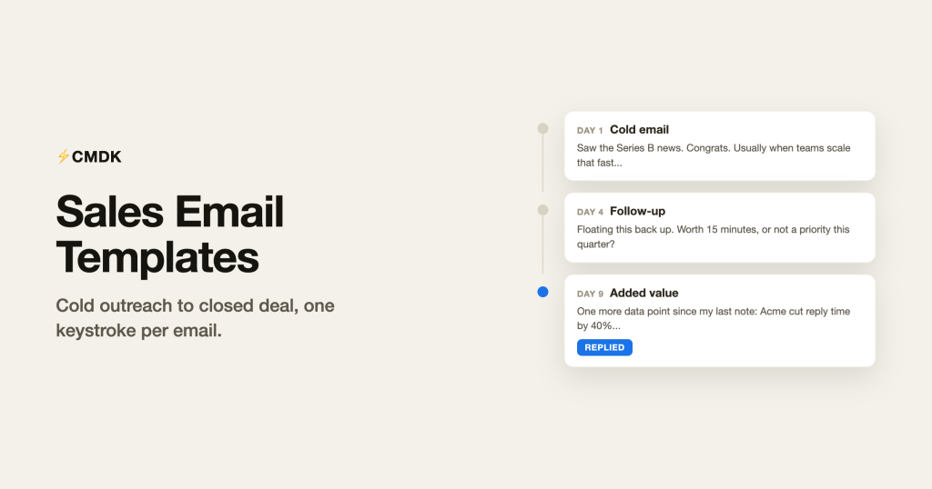 Sales Email Templates: Cold Outreach and Follow-Ups That Get Replies Sales email templates: cold outreach and follow-up sequence