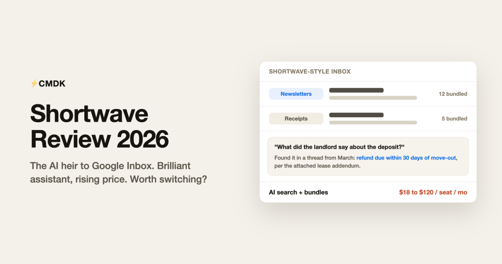 Shortwave Email Review 2026: Pricing, AI Features, and the Alternatives