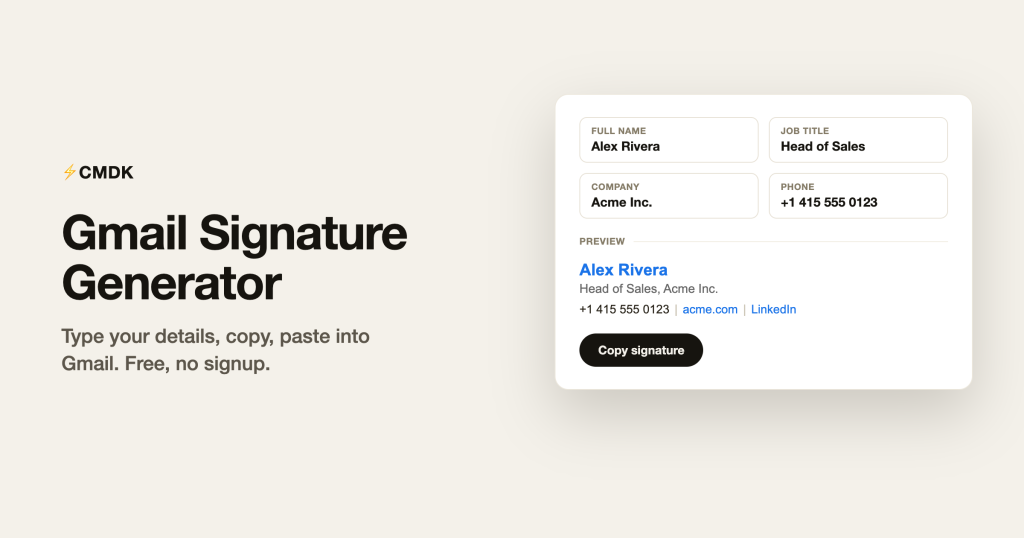 Gmail Signature Generator: Build Yours in 60 Seconds Gmail Signature Generator: Build Yours in 60 Seconds