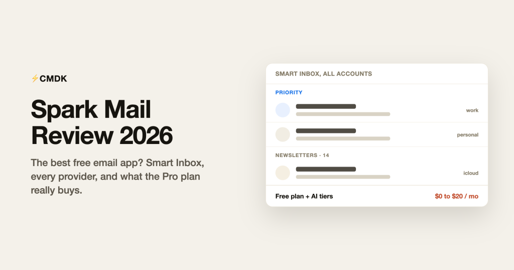 Spark Mail Review 2026: Pricing, Features, and the Alternatives