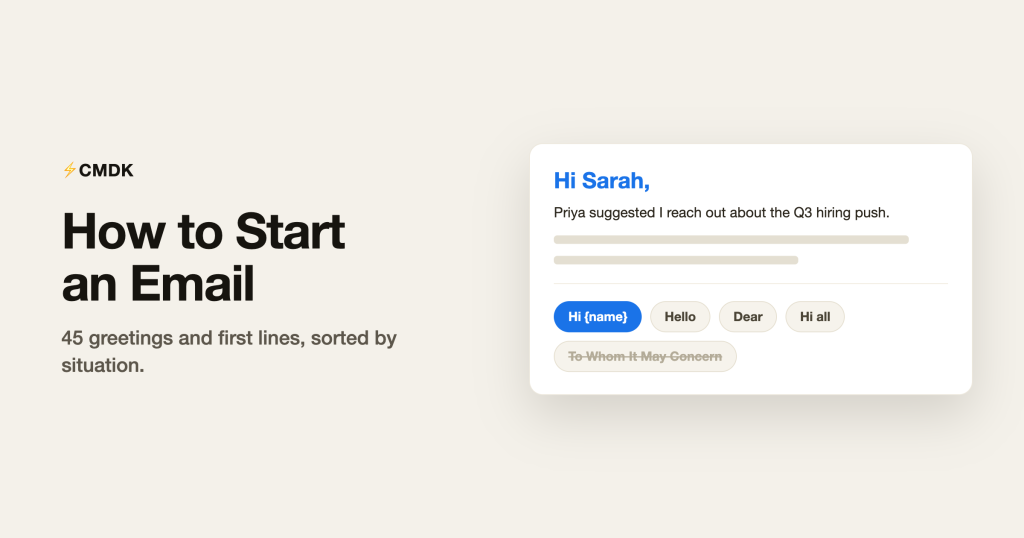 How to Start an Email: Greetings and First Lines That Work